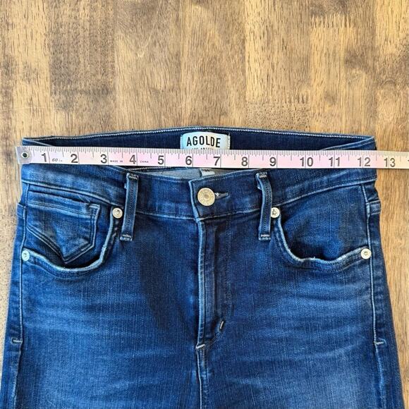 AGOLDE Jeans Sophia High Rise Skinny Raw Hem Denim Anthropologie Women's Size 26 - Picture 3 of 8